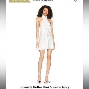 White Satin Halter mini Dress